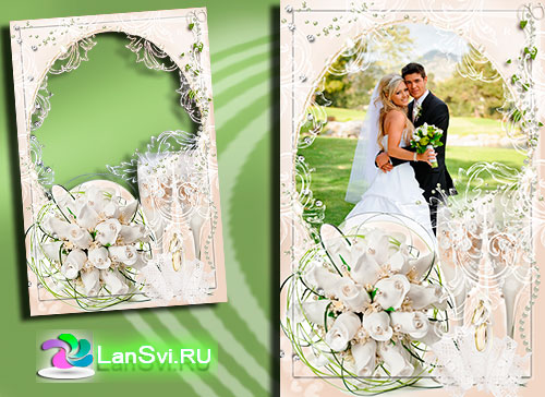 Вставить фото в свадебную рамку онлайн